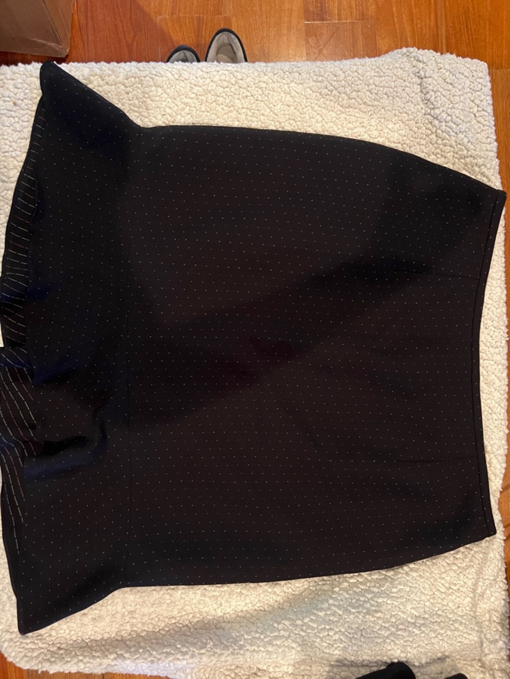 Black Pencil Skirt with Subtle Dot Texture